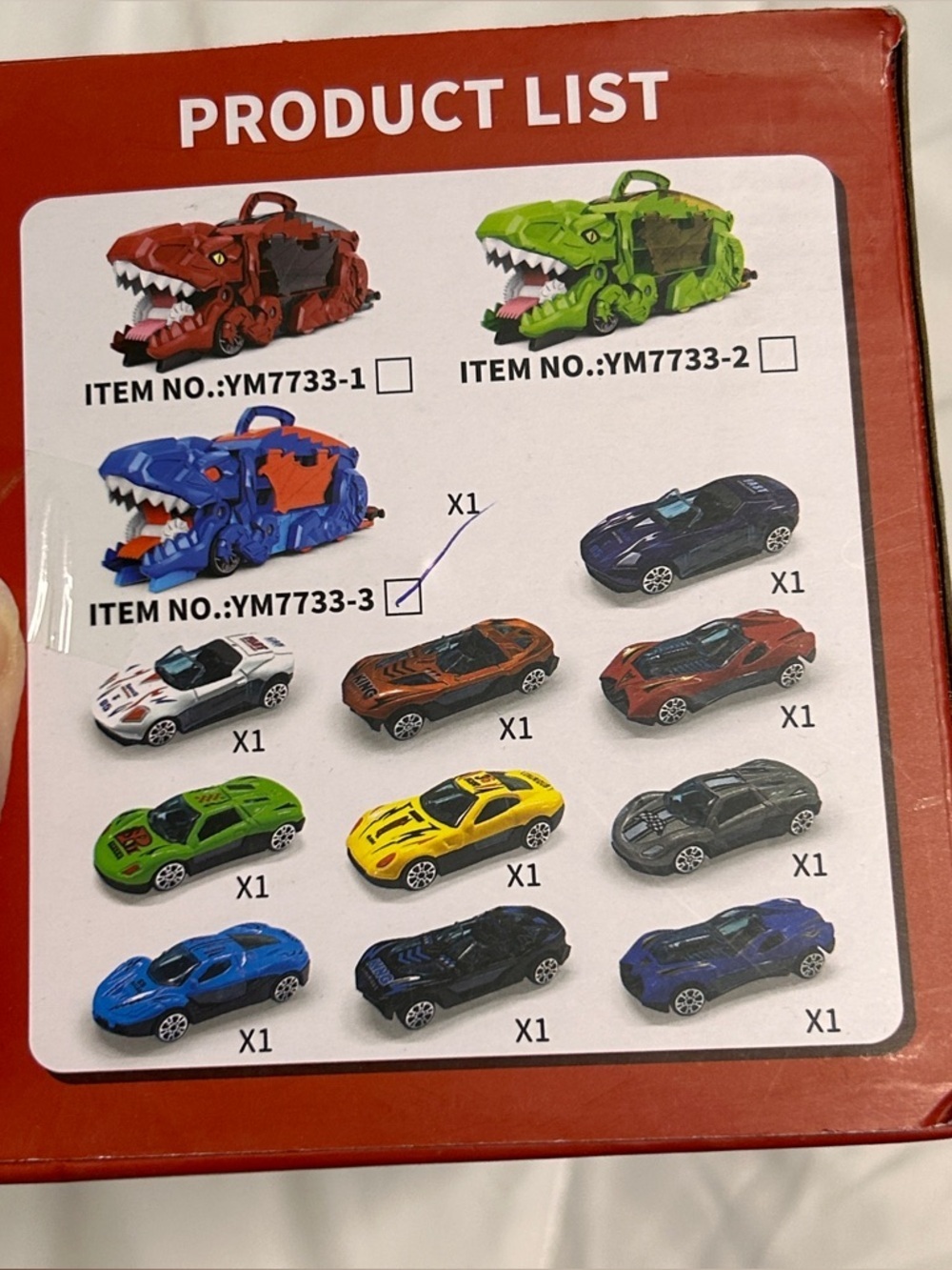Dinosaur Car Carrier Blue Orange Playset with 12 Mini Race Cars NIB Birthday - Picture 4 of 9